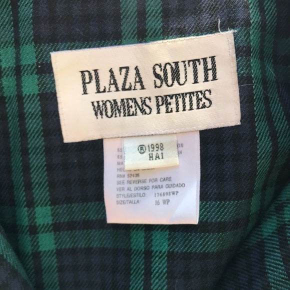 Plaza South Women’s Petites vintages pleated plaid Maxi long coat dress. Size 16 - Picture 3 of 10